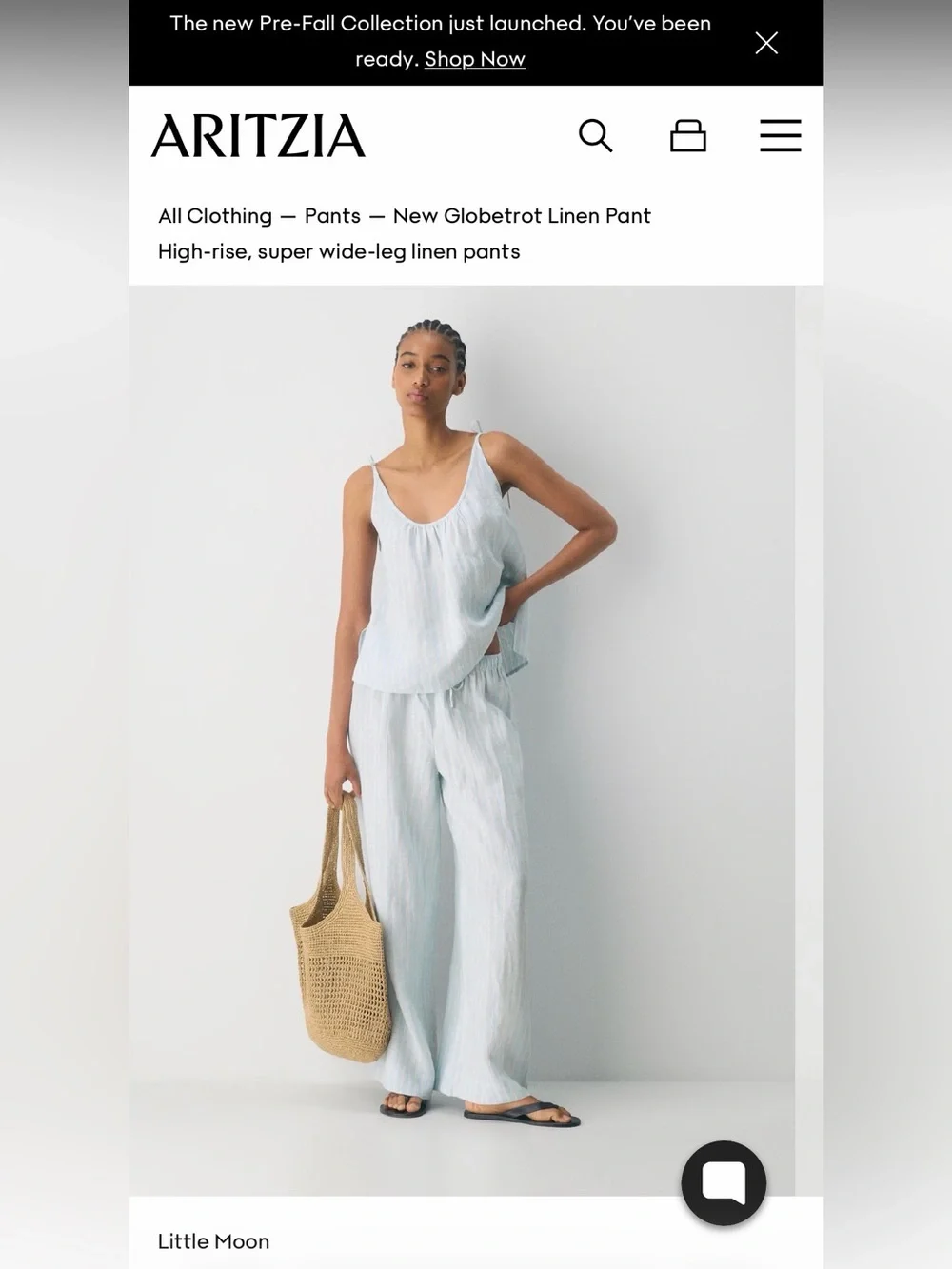 NWT Aritzia Little Moon New Globetrot linen pants 🔥